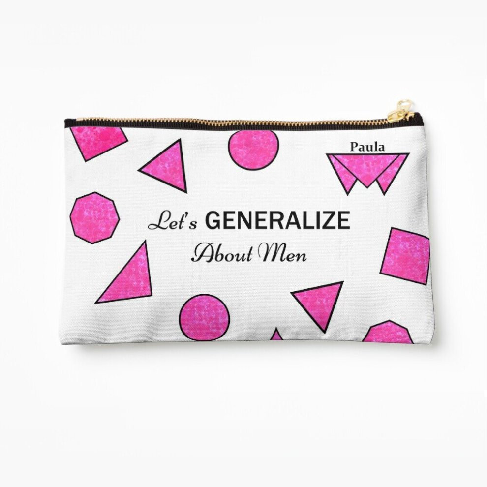 Whibos Black Makeup Bag Let's Generalize About Men (Paula, Outlines) Cosmetic Organizer Tyvek Paper Bags Zipper Pouch