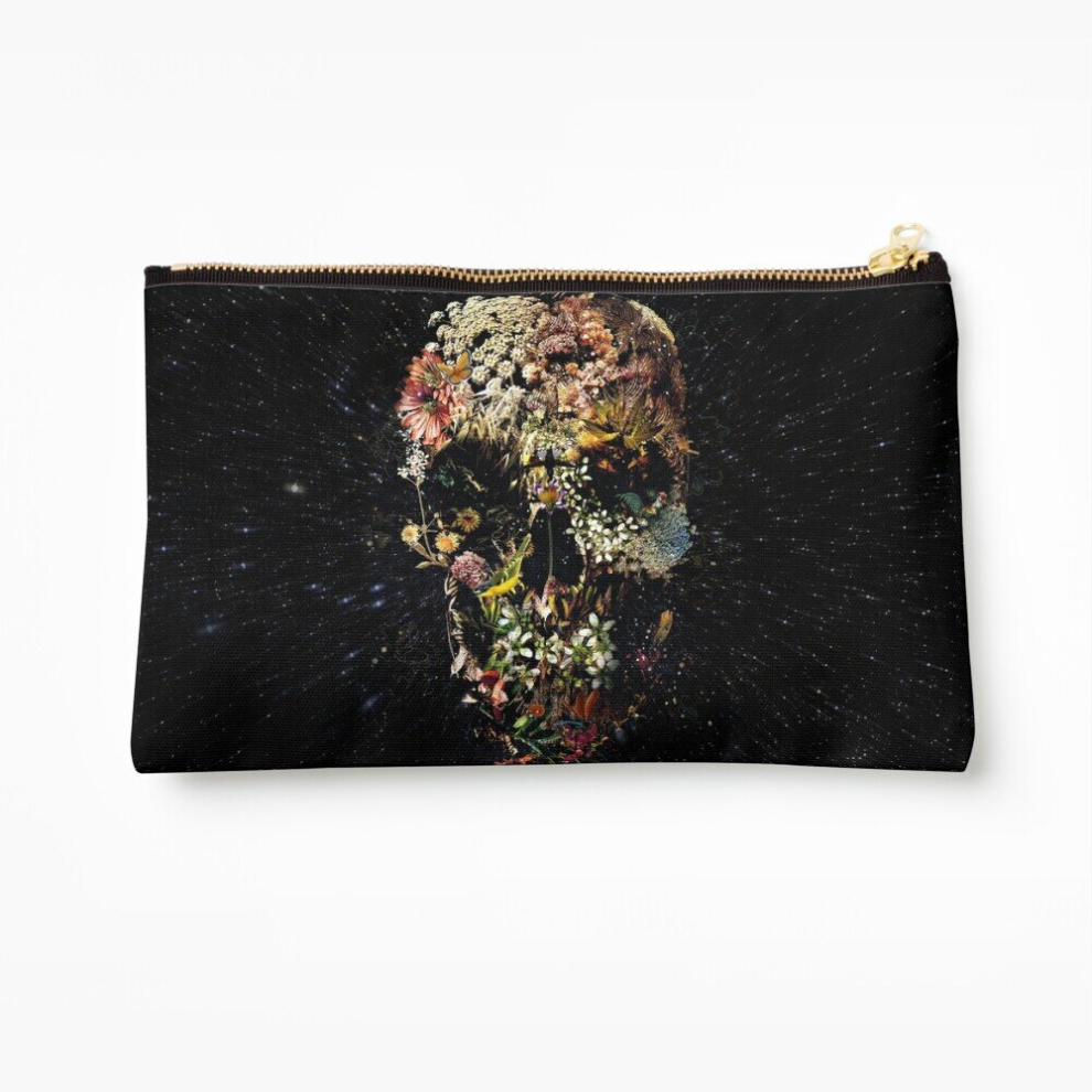 Whibos Makeup Bag Smyrna Skull Cosmetic Organizer Tyvek Paper Bags Zipper Pouch