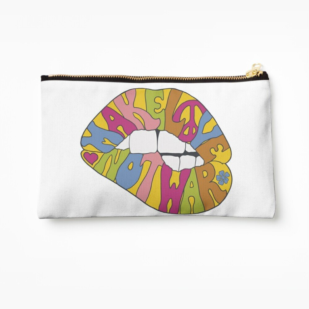 Whibos Makeup Bag Make Love Not War... Cosmetic Organizer Tyvek Paper Bags Zipper Pouch