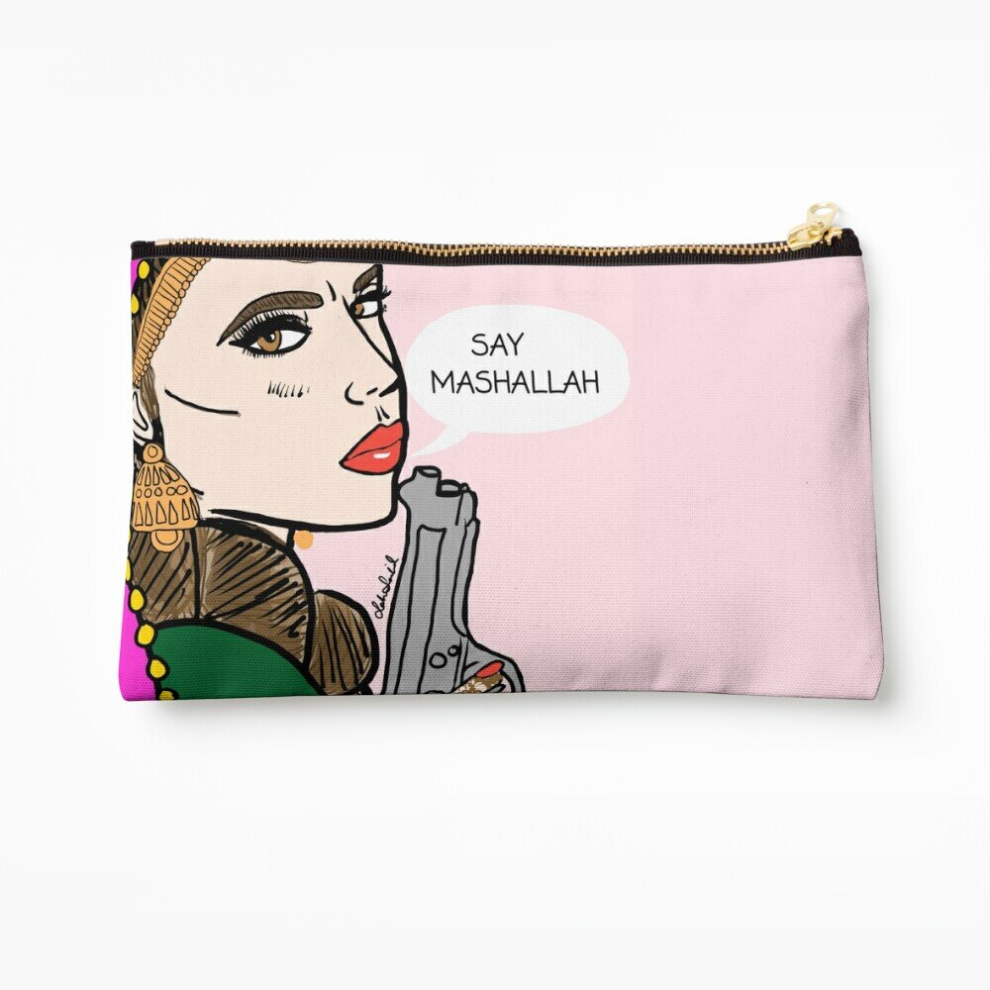 Whibos Makeup Bag Say Mashallah - 2 Cosmetic Organizer Tyvek Paper Bags Zipper Pouch