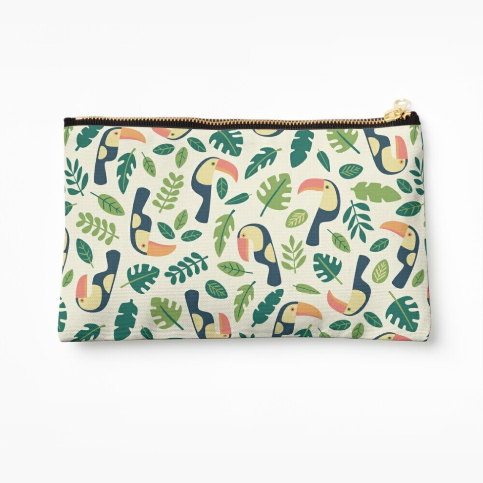 Whibos Makeup Bag Toucans Cosmetic Organizer Tyvek Paper Bags Zipper Pouch