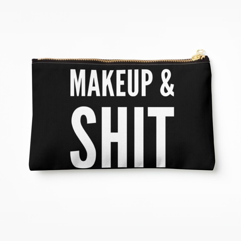 Whibos Makeup Bag Makeup And Shit - Makeup Pouch. Funny Makeup Saying. Cosmetic Organizer Tyvek Paper Bags Zipper Pouch