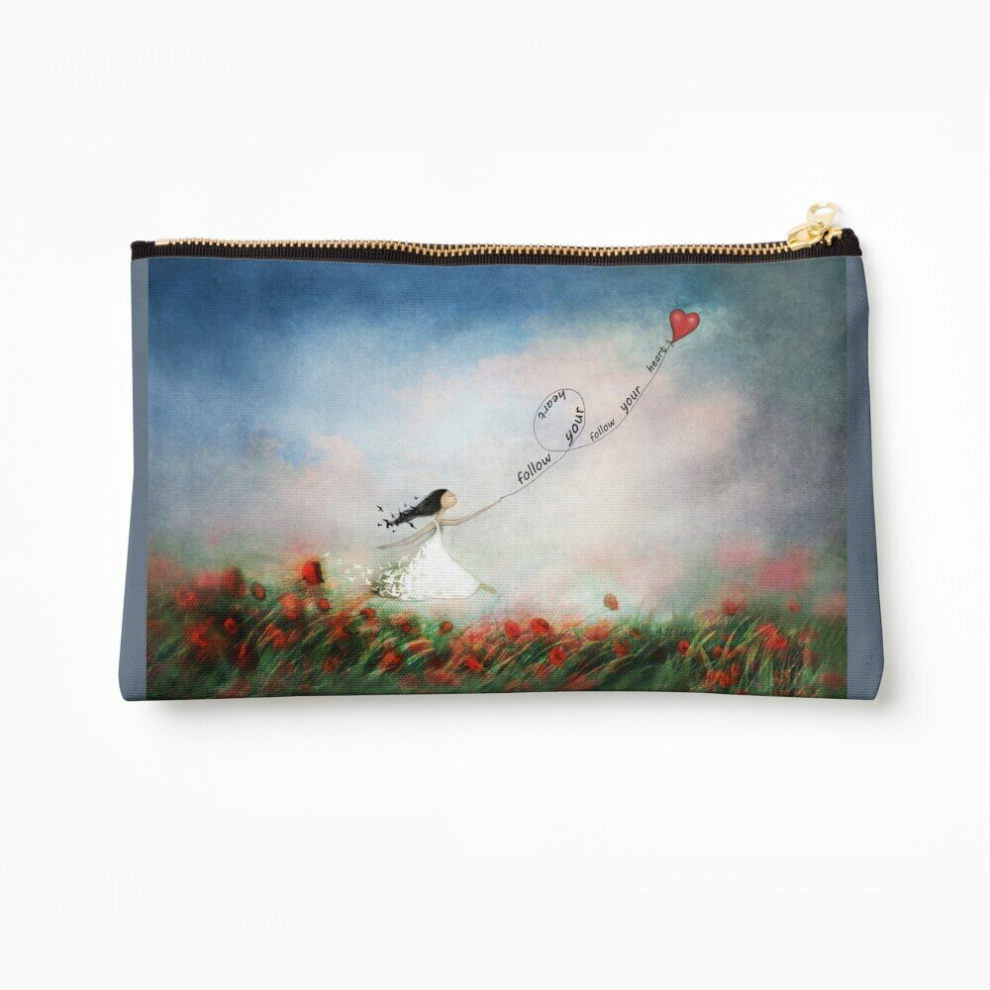 Whibos Makeup Bag Follow Your Heart Cosmetic Organizer Tyvek Paper Bags Zipper Pouch