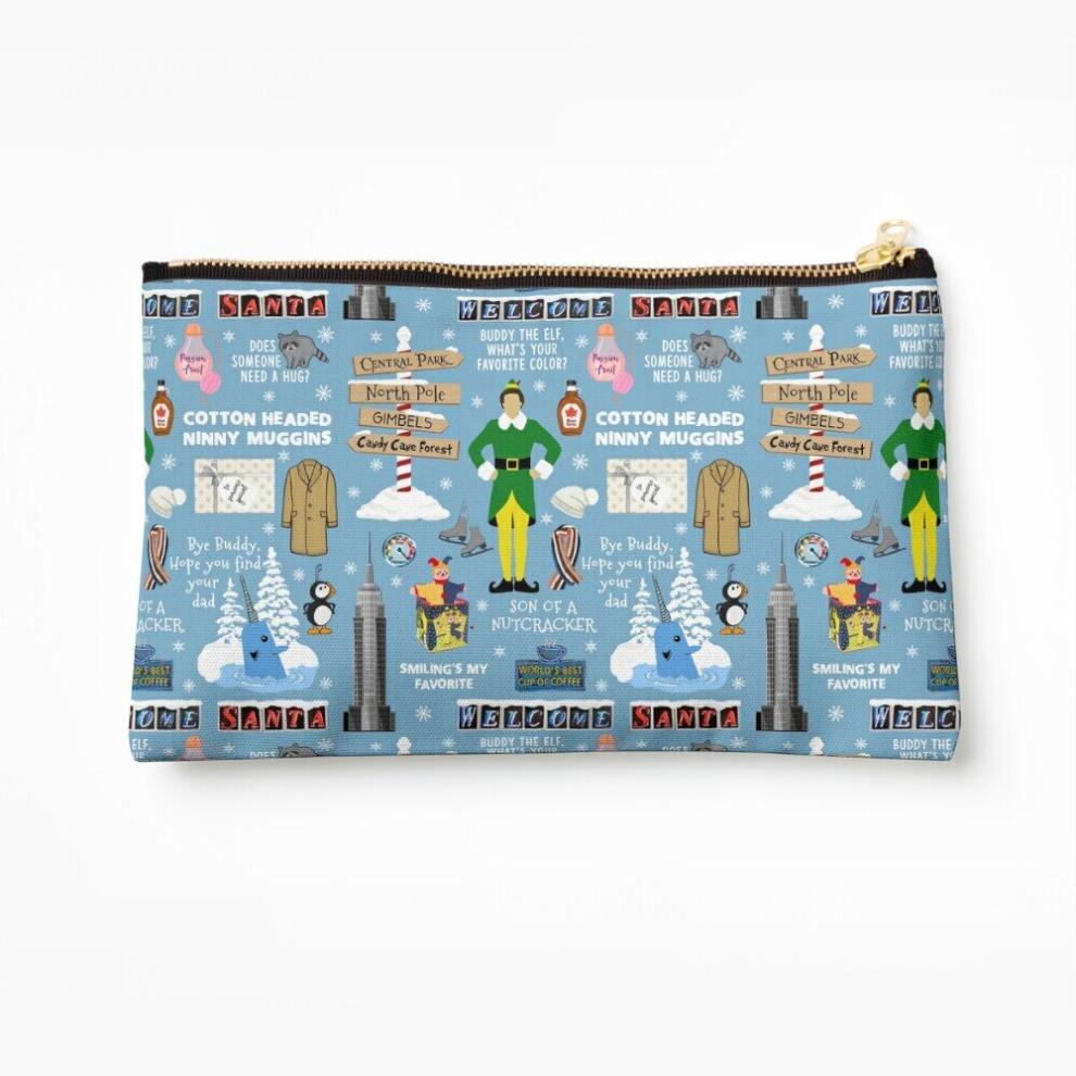 Whibos Blue Makeup Bag Buddy The Elf Collage, Cosmetic Organizer Tyvek Paper Bags Zipper Pouch