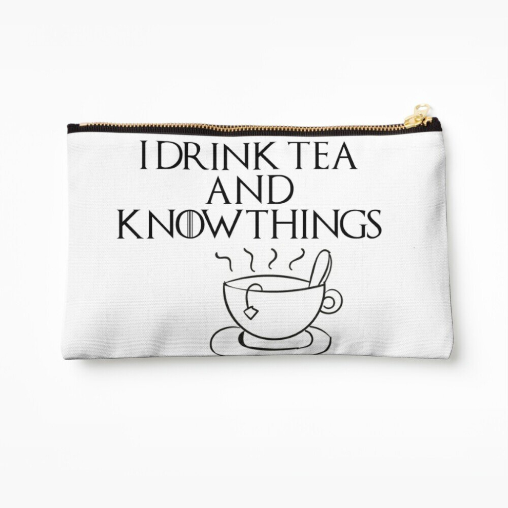 Whibos Makeup Bag I Drink Tea And Know Things Cosmetic Organizer Tyvek Paper Bags Zipper Pouch