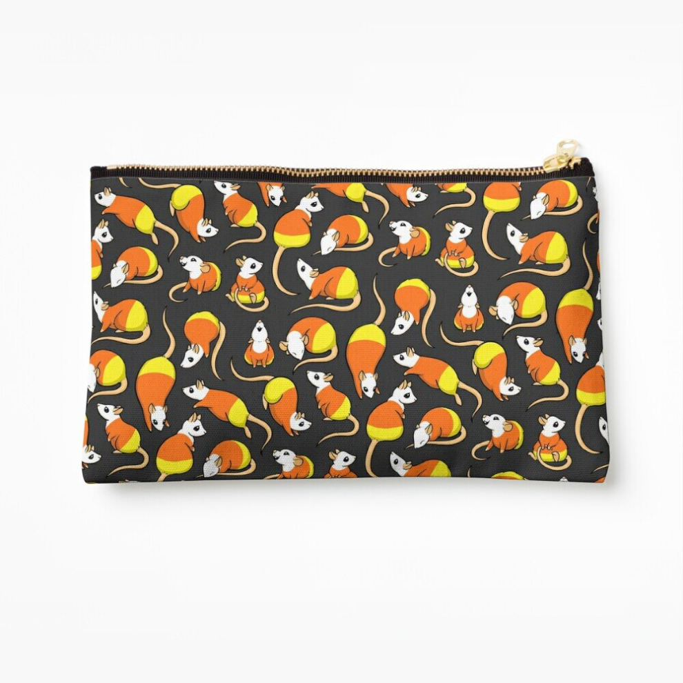 Whibos Makeup Bag Candy Corn Rats Cosmetic Organizer Tyvek Paper Bags Zipper Pouch