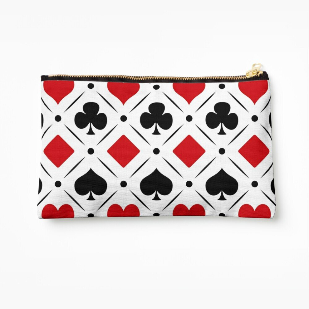 Whibos Makeup Bag Playing Card Suits Symbols Cosmetic Organizer Tyvek Paper Bags Zipper Pouch