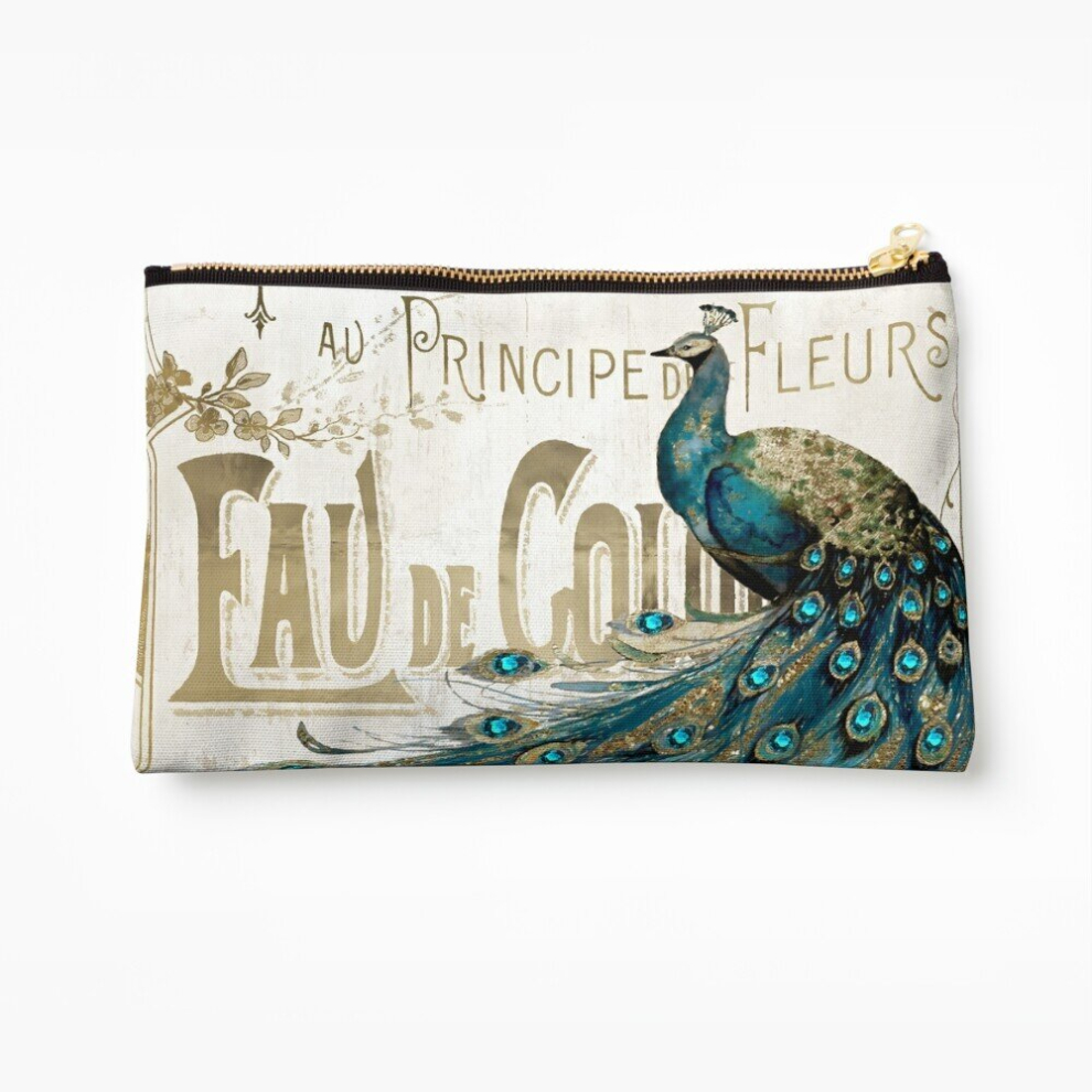 Whibos Makeup Bag Peacock Jewels Cosmetic Organizer Tyvek Paper Bags Zipper Pouch