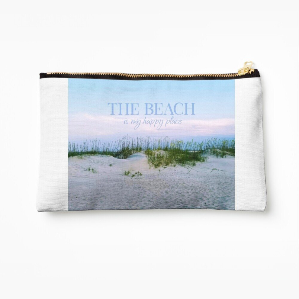 Whibos Makeup Bag The Beach Is My Happy Place Cosmetic Organizer Tyvek Paper Bags Zipper Pouch