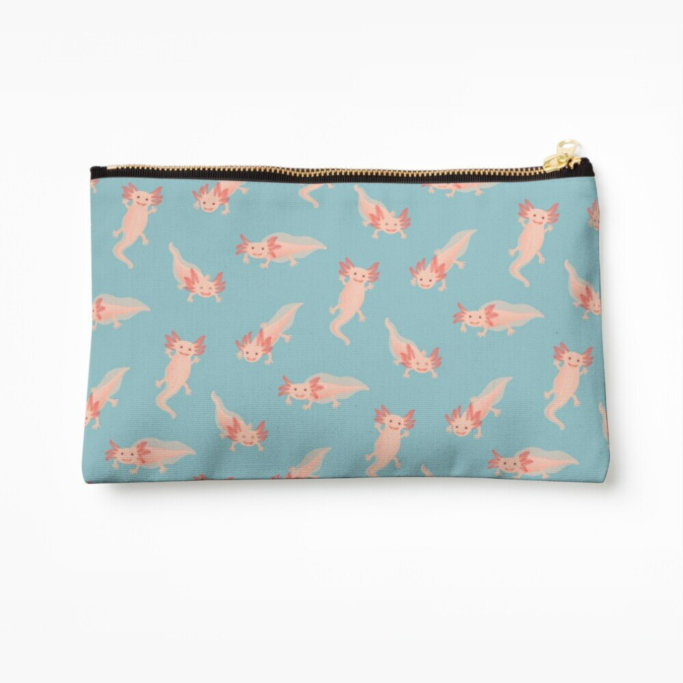 Whibos Makeup Bag Axolotl Cosmetic Organizer Tyvek Paper Bags Zipper Pouch