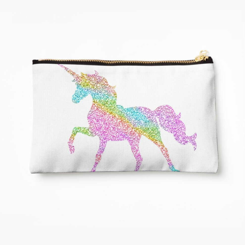 Whibos Makeup Bag Sparkly Rainbow Unicorn Cosmetic Organizer Tyvek Paper Bags Zipper Pouch
