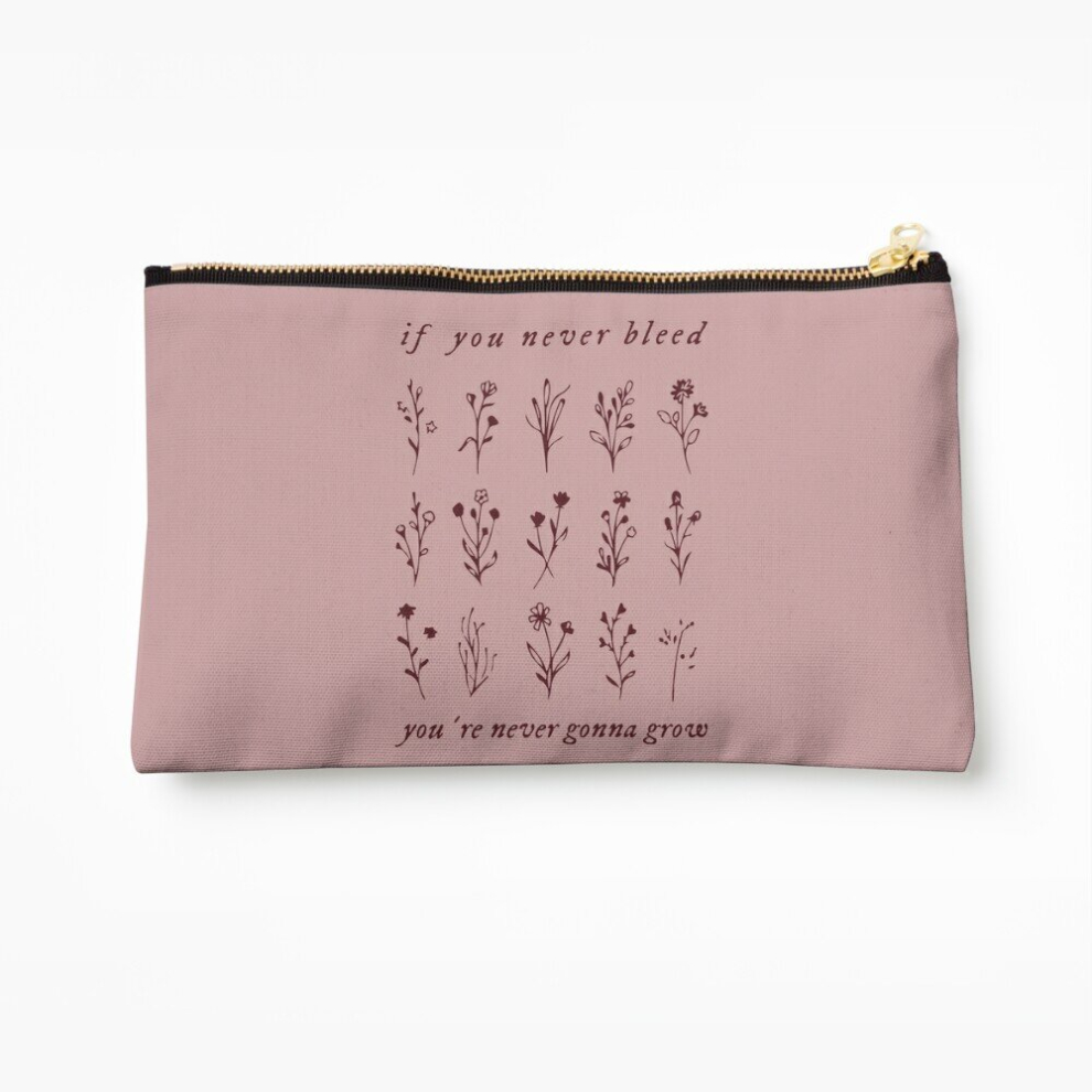 Whibos Makeup Bag If You Never Bleed You're Never Gonna Grow Cosmetic Organizer Tyvek Paper Bags Zipper Pouch