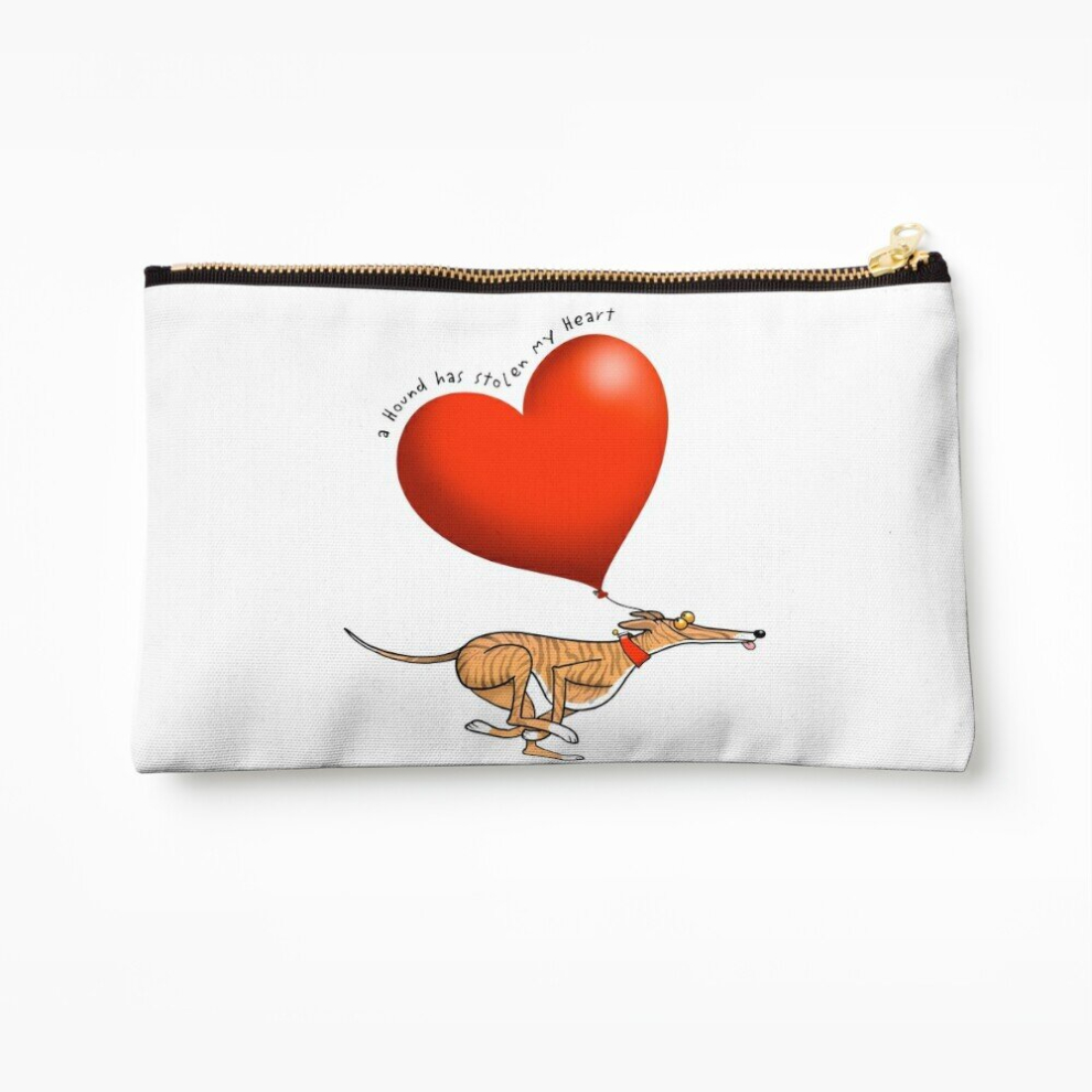 Whibos Makeup Bag Stolen Heart - Brindle Hound Cosmetic Organizer Tyvek Paper Bags Zipper Pouch