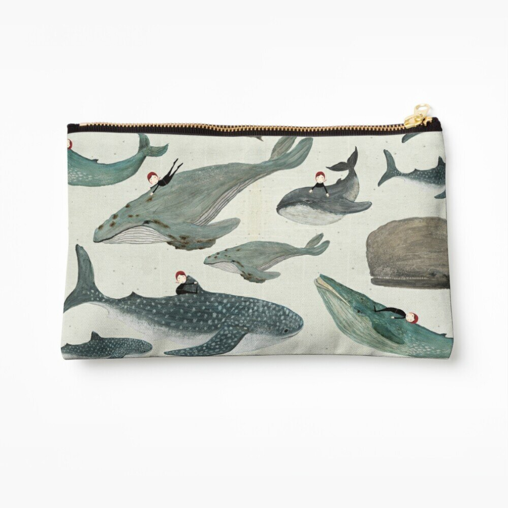Whibos Makeup Bag Whale Rider Cosmetic Organizer Tyvek Paper Bags Zipper Pouch