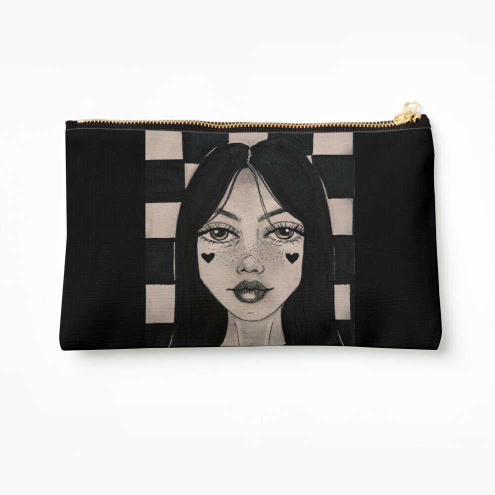 Whibos Makeup Bag Checkerboard Girl Cosmetic Organizer Tyvek Paper Bags Zipper Pouch