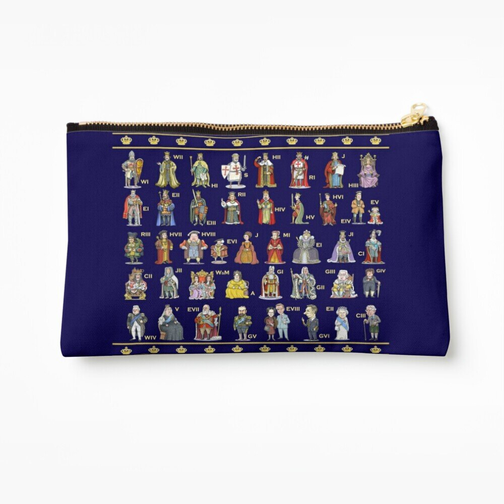 Whibos Makeup Bag British Monarchs: The Complete Set (Updated 2022) Cosmetic Organizer Tyvek Paper Bags Zipper Pouch
