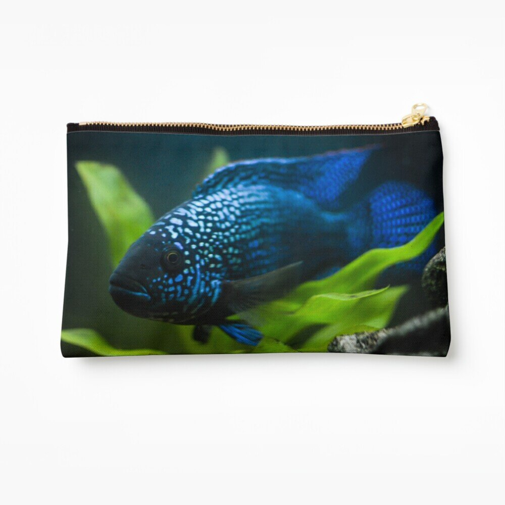 Whibos Makeup Bag Jack Dempsey Cichlid Cosmetic Organizer Tyvek Paper Bags Zipper Pouch