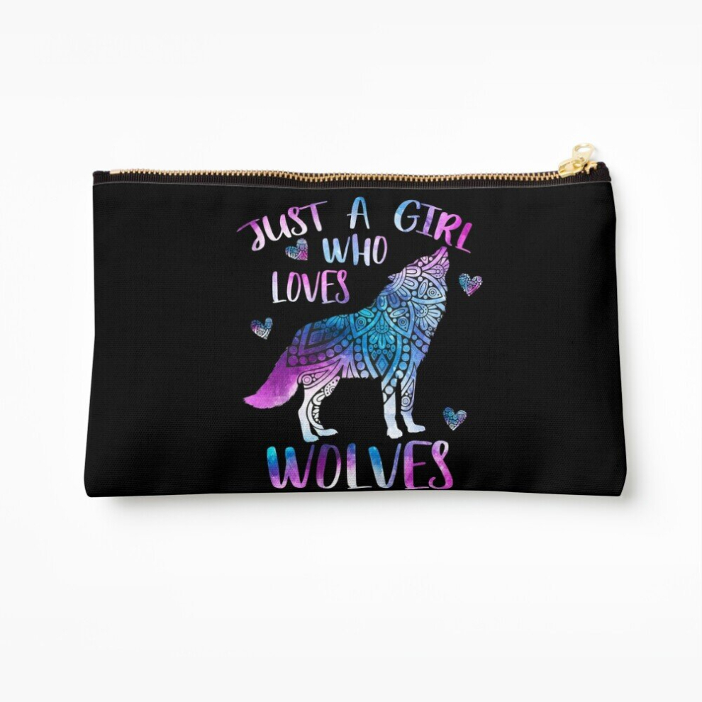 Whibos Makeup Bag Just A Girl Who Loves Wolves Cosmetic Organizer Tyvek Paper Bags Zipper Pouch