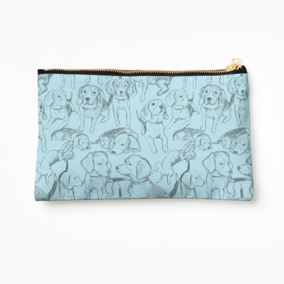 Whibos Blue Makeup Bag Beagle Cosmetic Organizer Tyvek Paper Bags Zipper Pouch