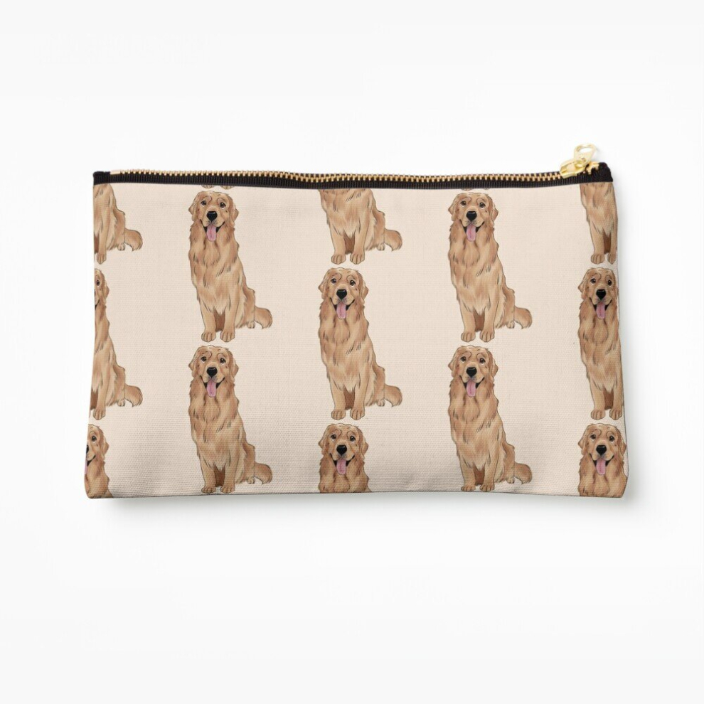 Whibos Golden Makeup Bag Retriever Cosmetic Organizer Tyvek Paper Bags Zipper Pouch
