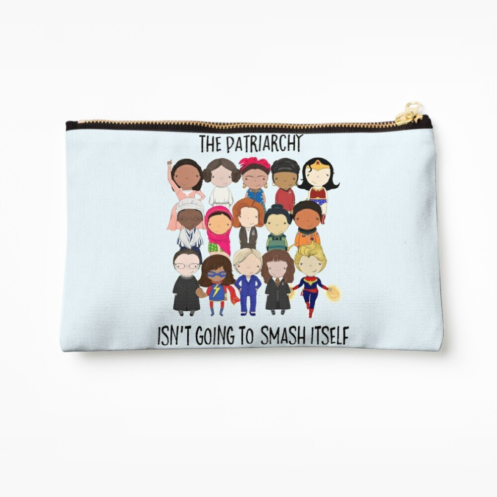 Whibos Makeup Bag Smash The Patriarchy Cosmetic Organizer Tyvek Paper Bags Zipper Pouch