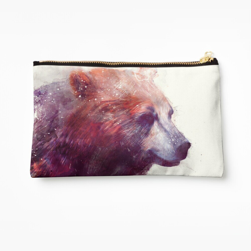 Whibos Makeup Bag Bear Calm Cosmetic Organizer Tyvek Paper Bags Zipper Pouch