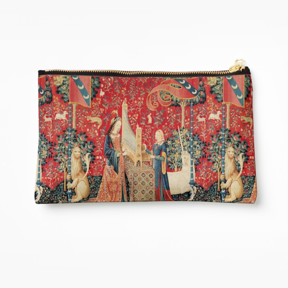 Whibos Makeup Bag Unicorn And Lady Playing Organ With Animals Hearing Cosmetic Organizer Tyvek Paper Bags Zipper Pouch