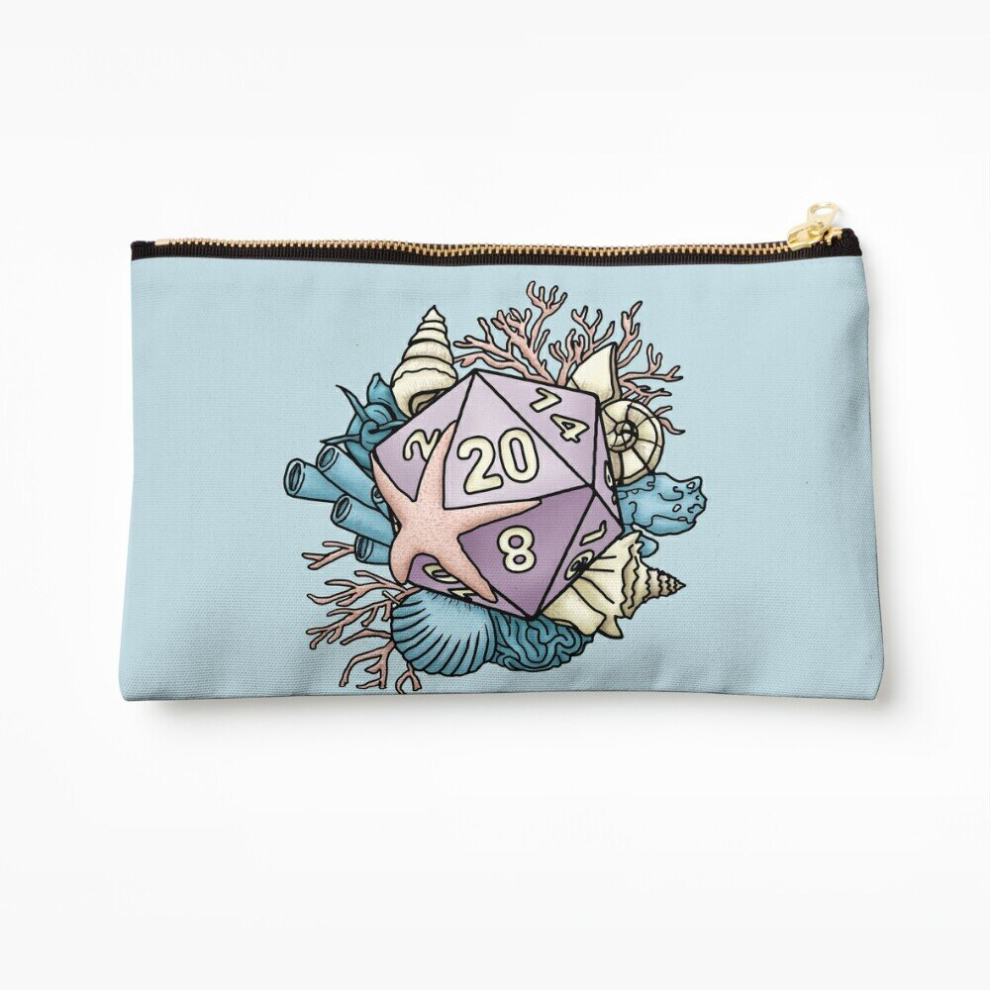 Whibos Makeup Bag Mermaid D20 Tabletop Rpg Gaming Dice Cosmetic Organizer Tyvek Paper Bags Zipper Pouch