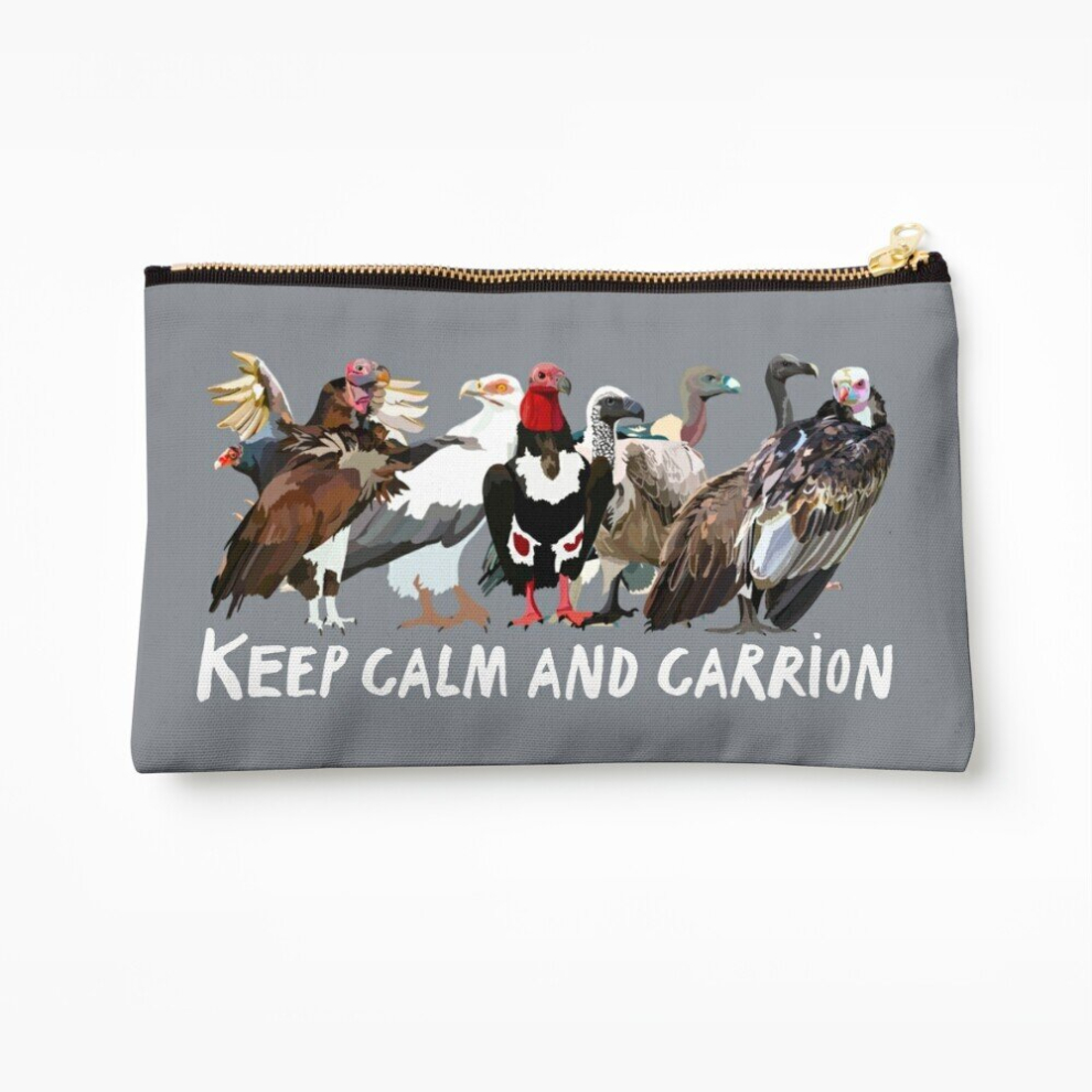 Whibos Makeup Bag Keep Calm And Carrion Vulture Cosmetic Organizer Tyvek Paper Bags Zipper Pouch