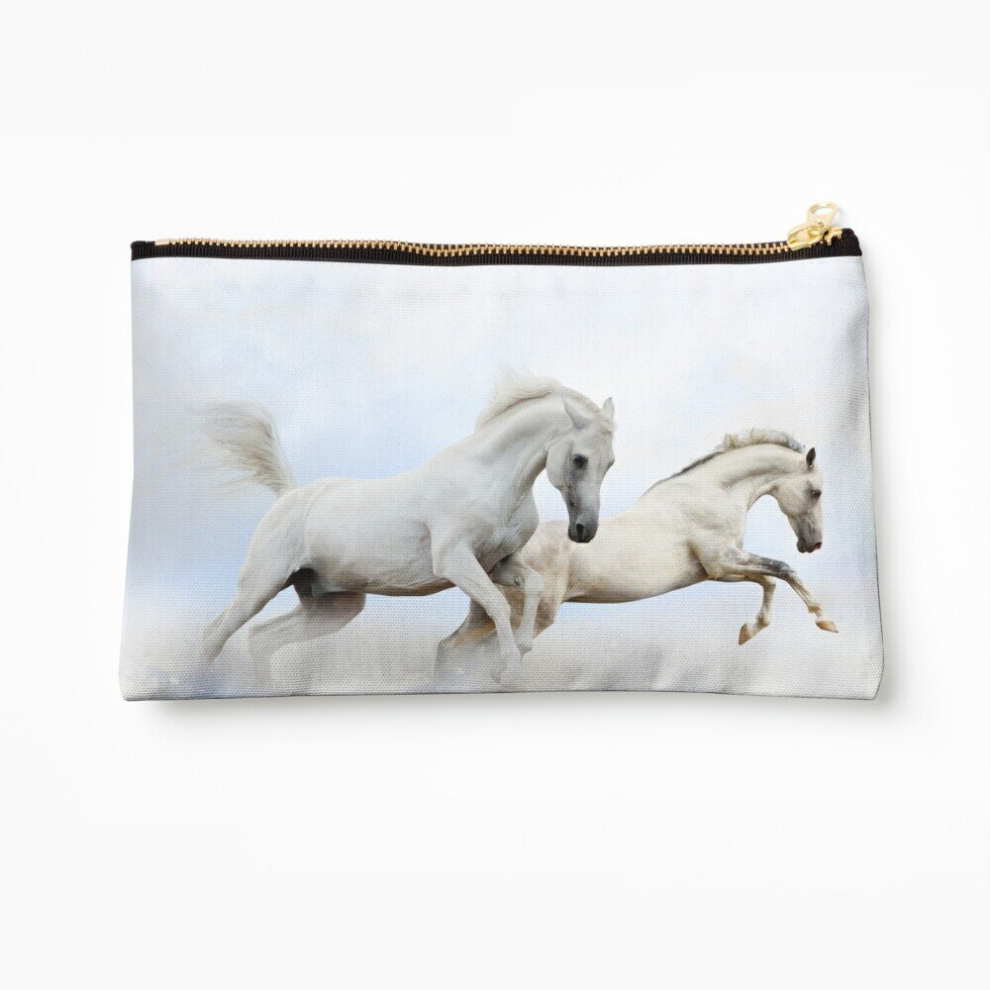Whibos Makeup Bag Horses Cosmetic Organizer Tyvek Paper Bags Zipper Pouch