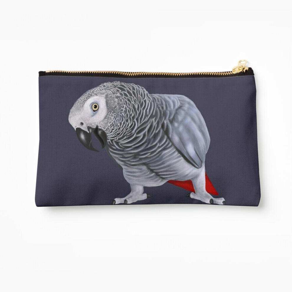 Whibos Grey Makeup Bag African Parrot Cosmetic Organizer Tyvek Paper Bags Zipper Pouch