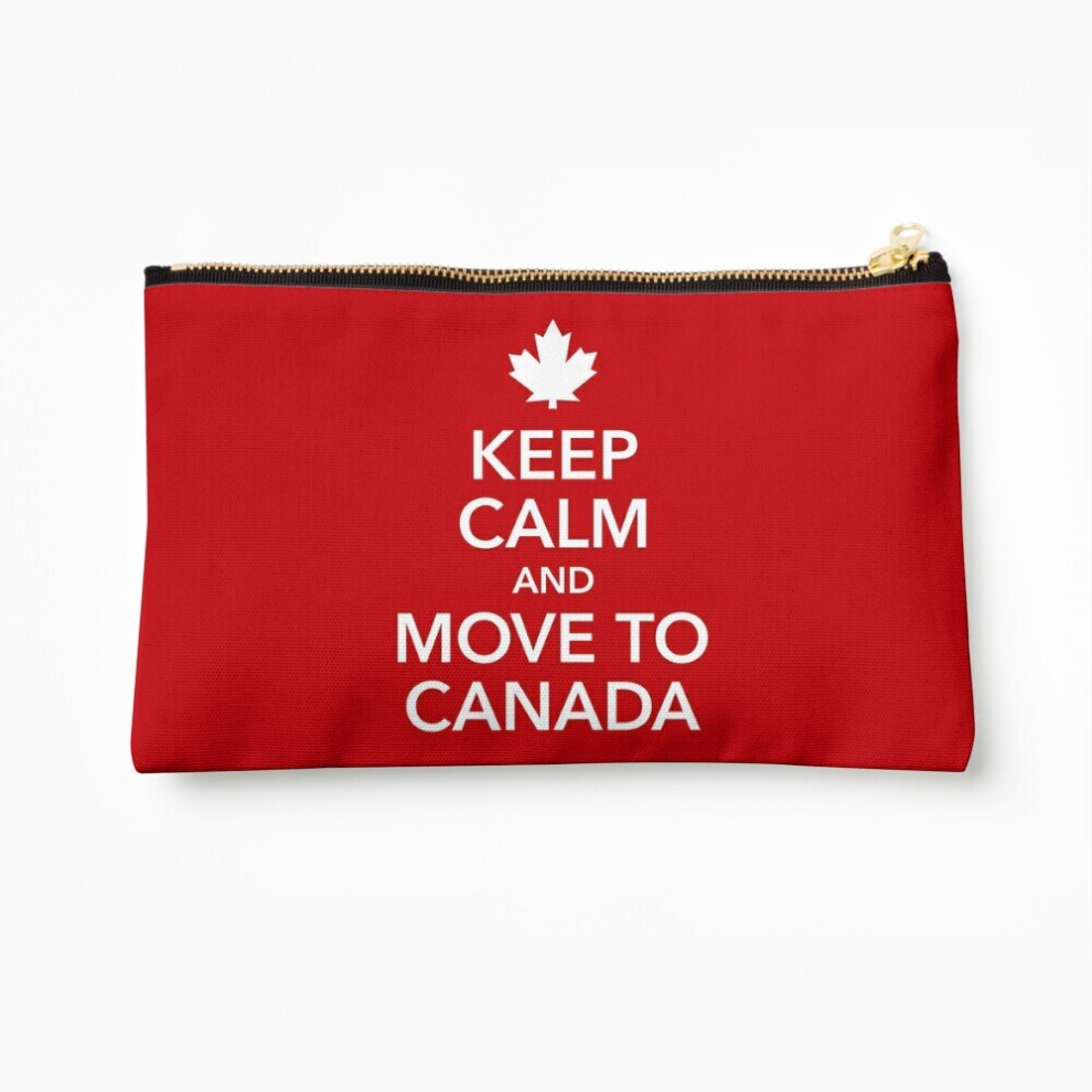 Whibos Makeup Bag Keep Calm Move To Canada Maple Leaf Canada Cosmetic Organizer Tyvek Paper Bags Zipper Pouch