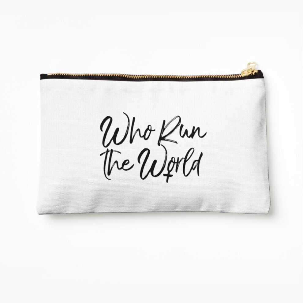 Whibos Makeup Bag Who Run The World Cosmetic Organizer Tyvek Paper Bags Zipper Pouch