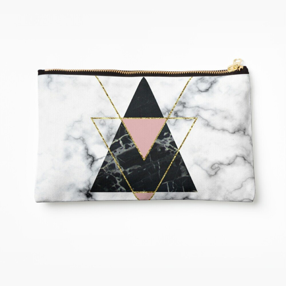 Whibos Makeup Bag Geo Glam Marble Cosmetic Organizer Tyvek Paper Bags Zipper Pouch
