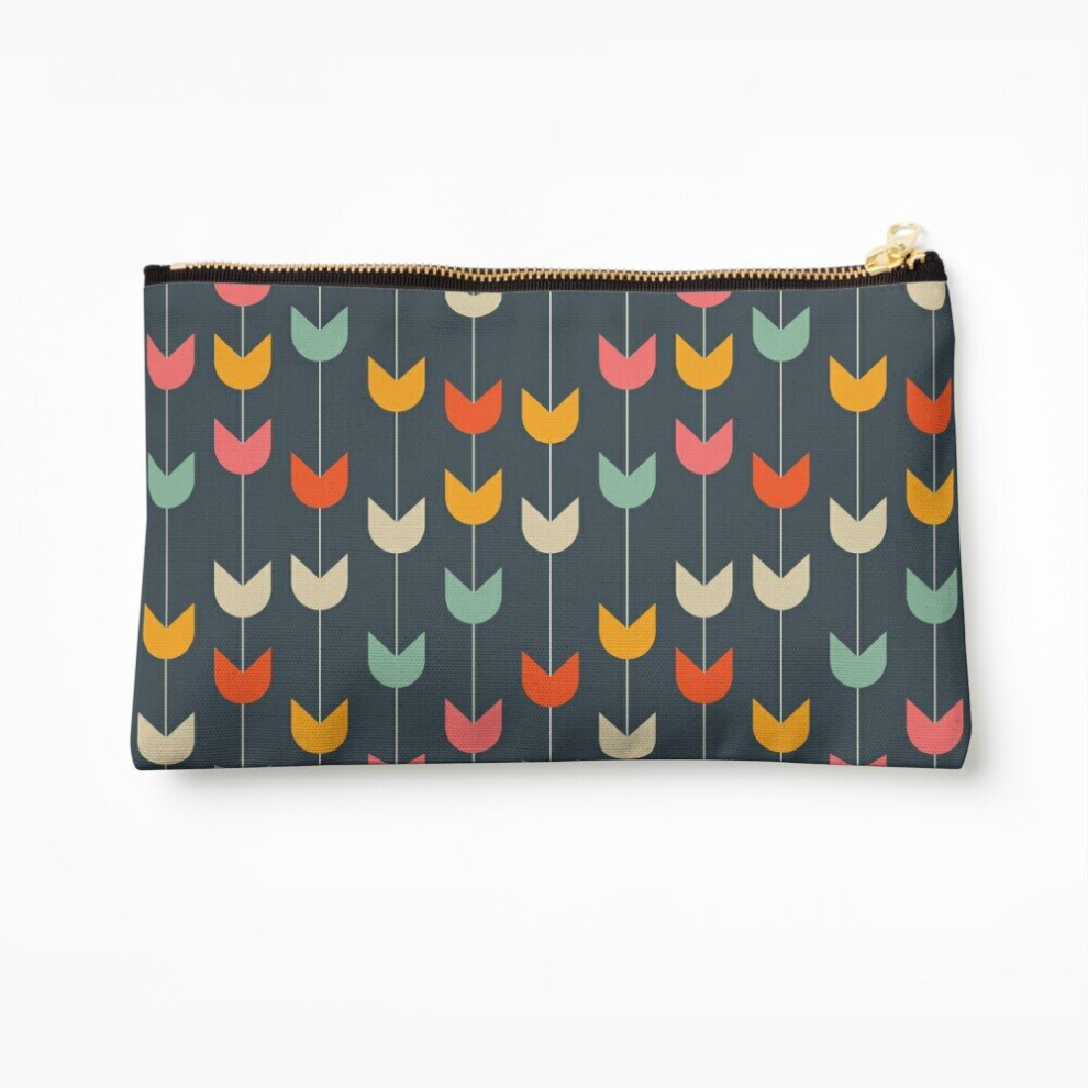 Whibos Makeup Bag Tulips Cosmetic Organizer Tyvek Paper Bags Zipper Pouch