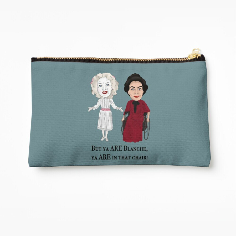 Whibos Makeup Bag Whatever Happened To Baby Jane, Bette Davis, Joan Crawford Inspired Illustration Cosmetic Organizer Tyvek Paper Bags Zipper Pouch