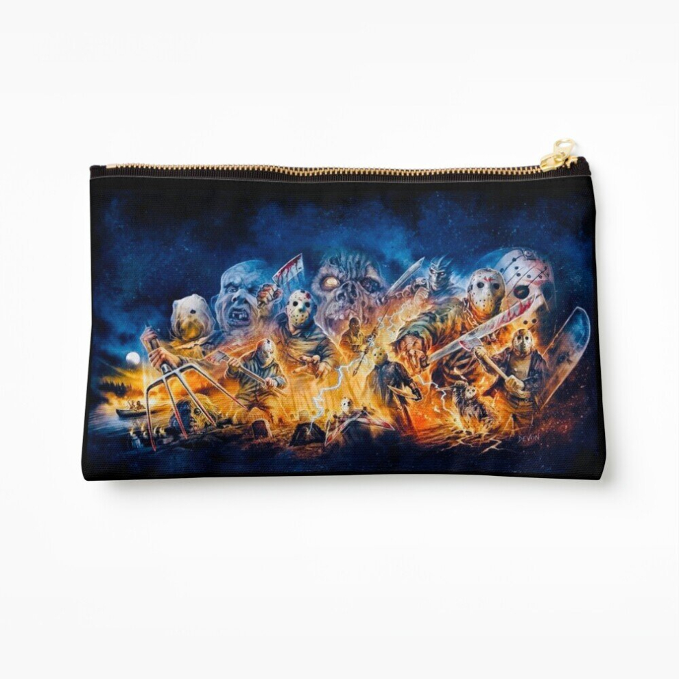 Whibos Makeup Bag Friday The 13Th Collection Art Jason Voorhees Horror Cosmetic Organizer Tyvek Paper Bags Zipper Pouch