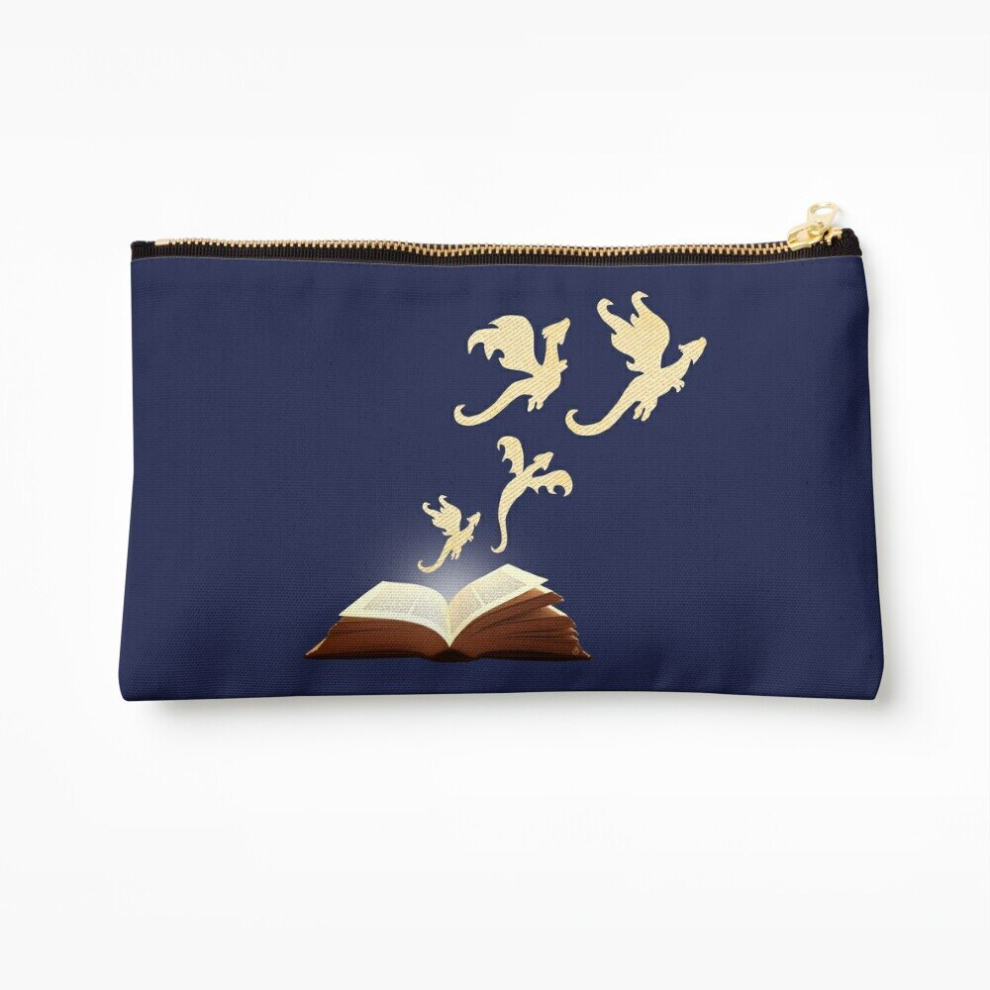 Whibos Makeup Bag Book Dragons Cosmetic Organizer Tyvek Paper Bags Zipper Pouch