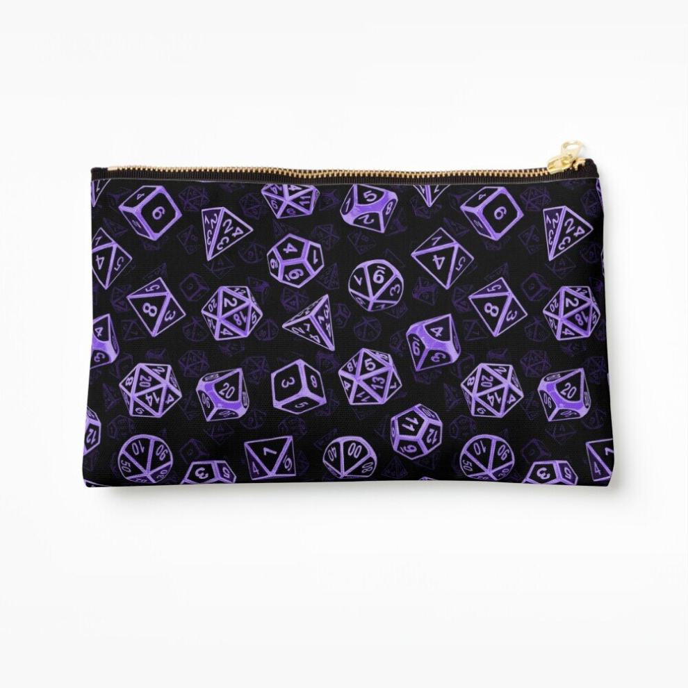 Whibos Purple Makeup Bag D20 Dice Set Pattern (Purple) Cosmetic Organizer Tyvek Paper Bags Zipper Pouch