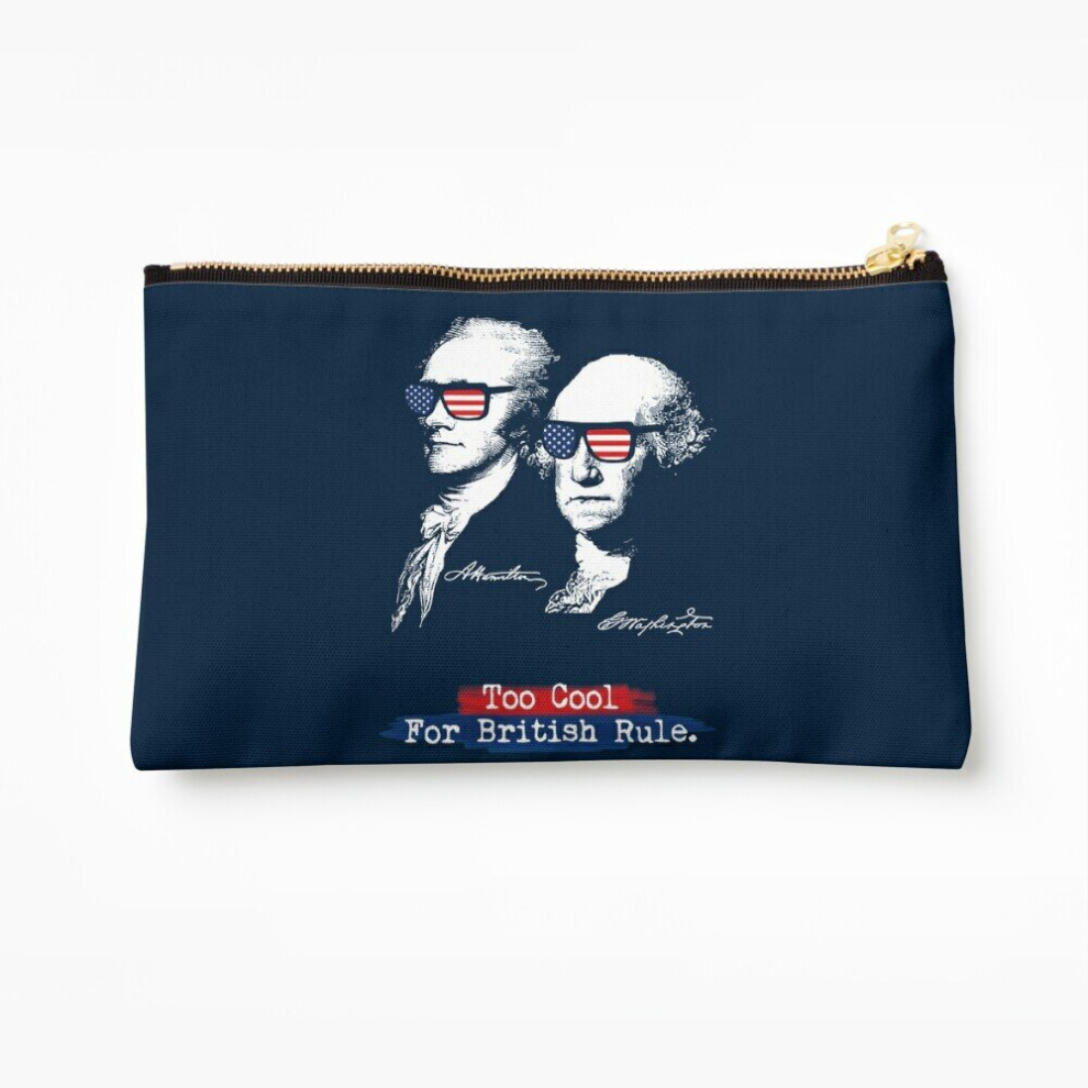 Whibos Makeup Bag Too Cool For British Rule. Alexander Hamilton, George Washington Cosmetic Organizer Tyvek Paper Bags Zipper Pouch