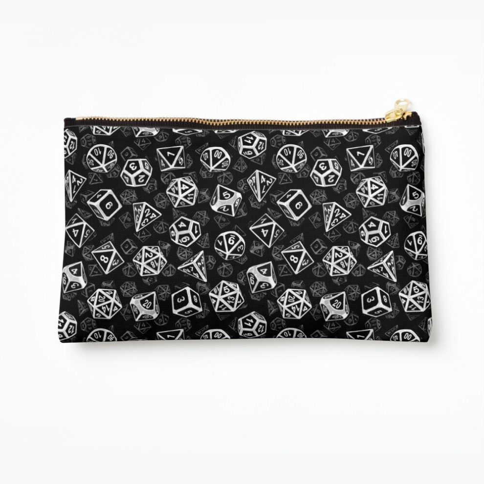 Whibos White Makeup Bag D20 Dice Set Pattern (White) Cosmetic Organizer Tyvek Paper Bags Zipper Pouch