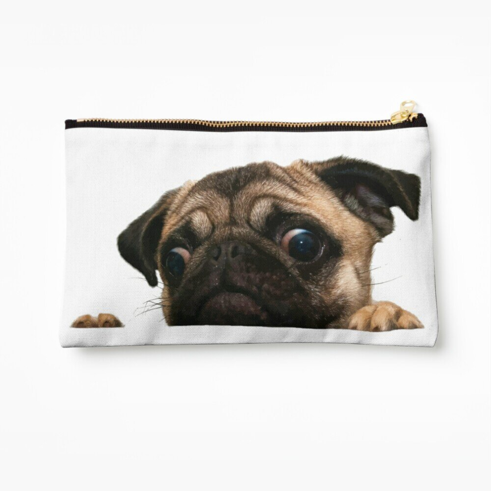Whibos Makeup Bag Peek A Pug Cosmetic Organizer Tyvek Paper Bags Zipper Pouch