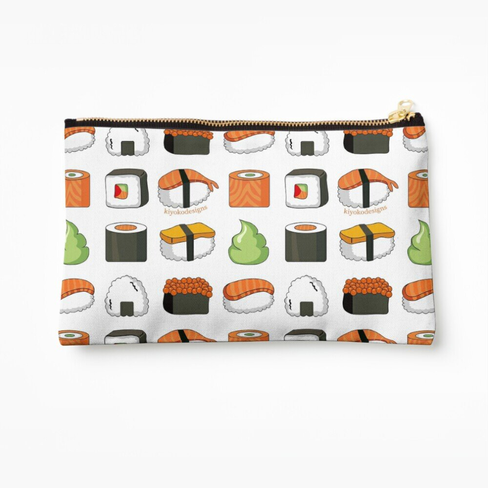 Whibos Makeup Bag Sushi Cosmetic Organizer Tyvek Paper Bags Zipper Pouch