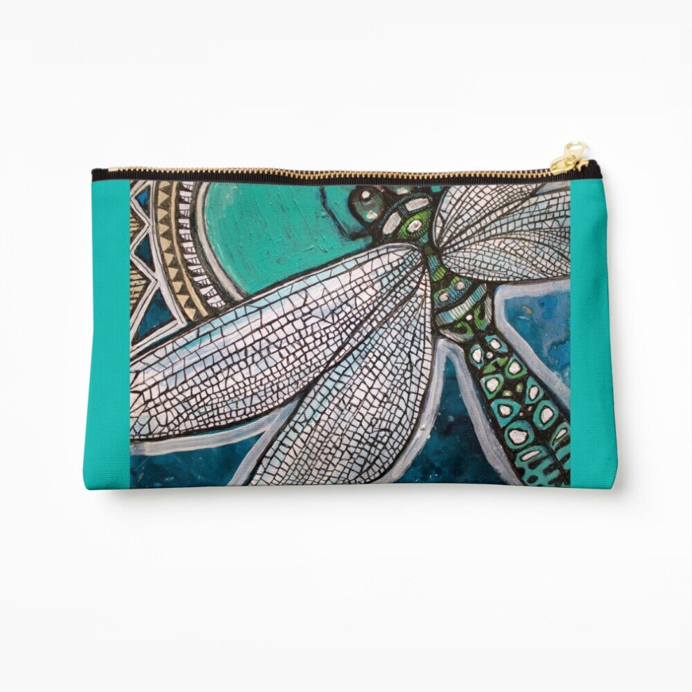 Whibos Blue Makeup Bag Dragonfly Cosmetic Organizer Tyvek Paper Bags Zipper Pouch
