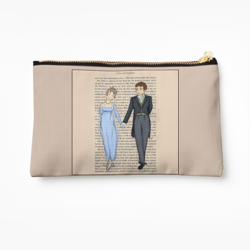 Whibos Makeup Bag Elizabeth Bennet And Mr Darcy Cosmetic Organizer Tyvek Paper Bags Zipper Pouch