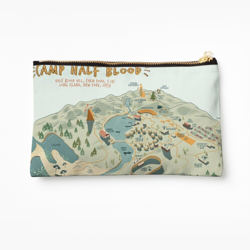 Whibos Makeup Bag Map Of Camp Half Blood Cosmetic Organizer Tyvek Paper Bags Zipper Pouch