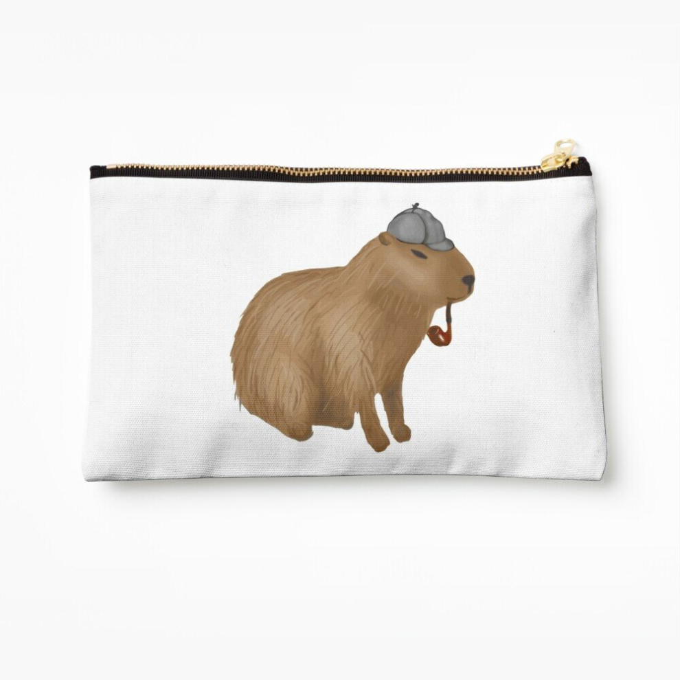 Whibos Makeup Bag Sherlock Capybara Cosmetic Organizer Tyvek Paper Bags Zipper Pouch