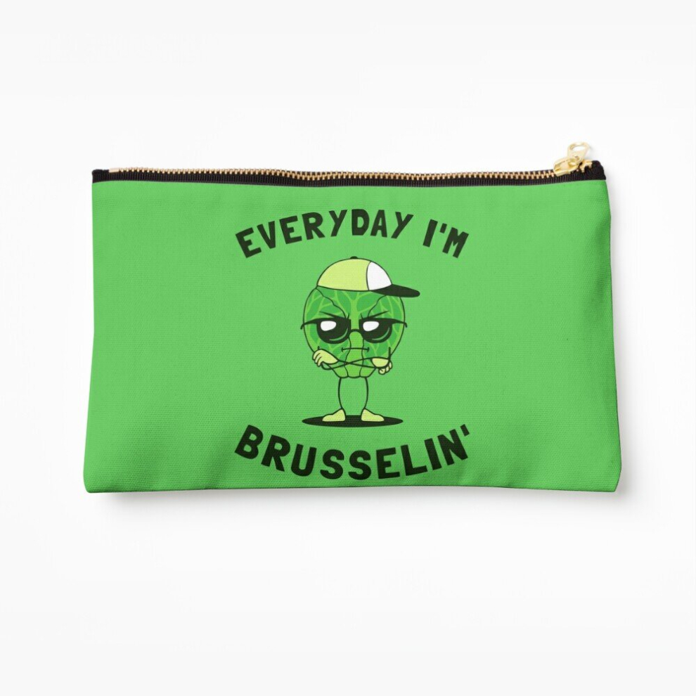 Whibos Makeup Bag Everyday I'm Brusselin' Cosmetic Organizer Tyvek Paper Bags Zipper Pouch