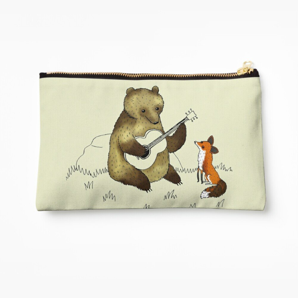 Whibos Makeup Bag Bear Fox Cosmetic Organizer Tyvek Paper Bags Zipper Pouch