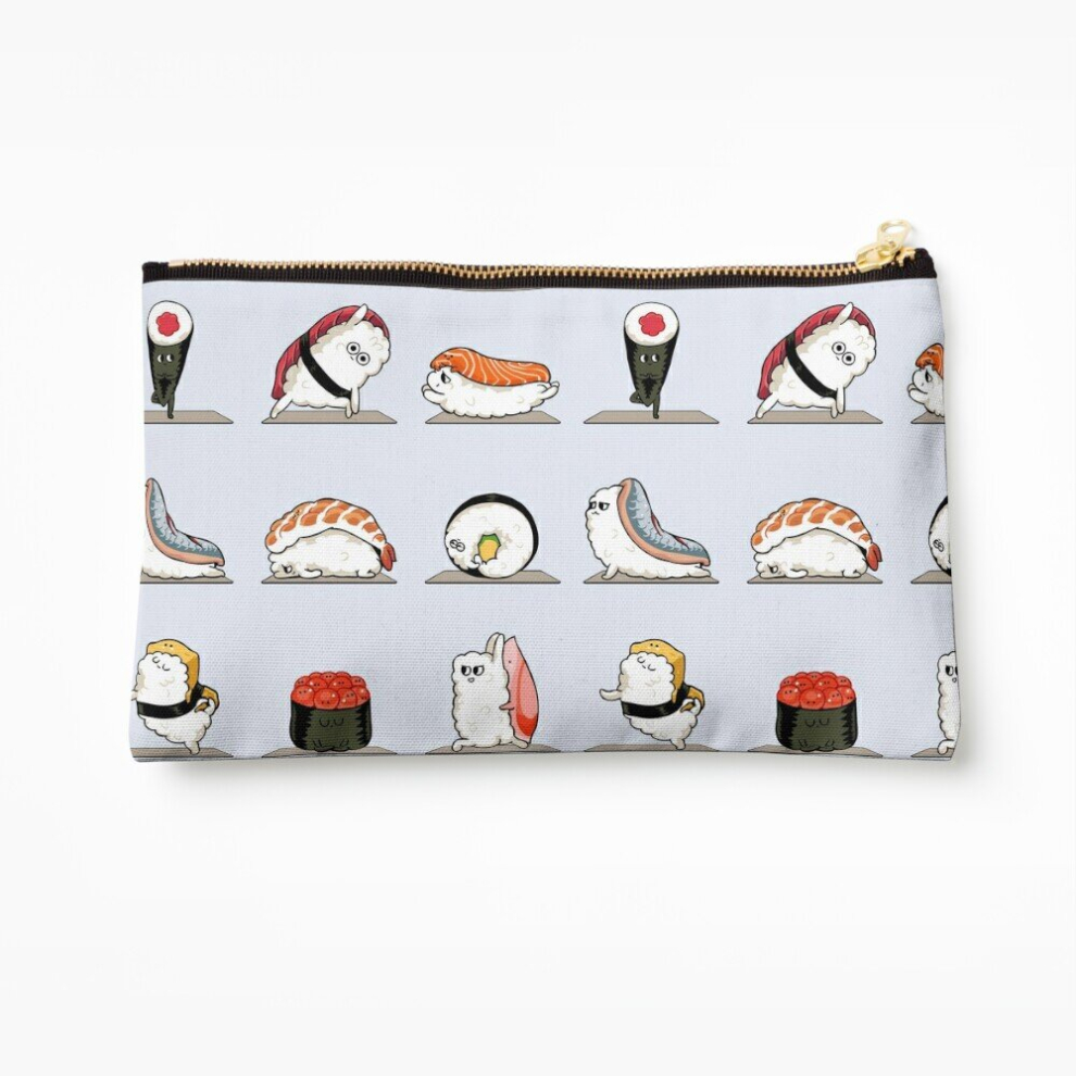 Whibos Makeup Bag Sushi Yoga Cosmetic Organizer Tyvek Paper Bags Zipper Pouch